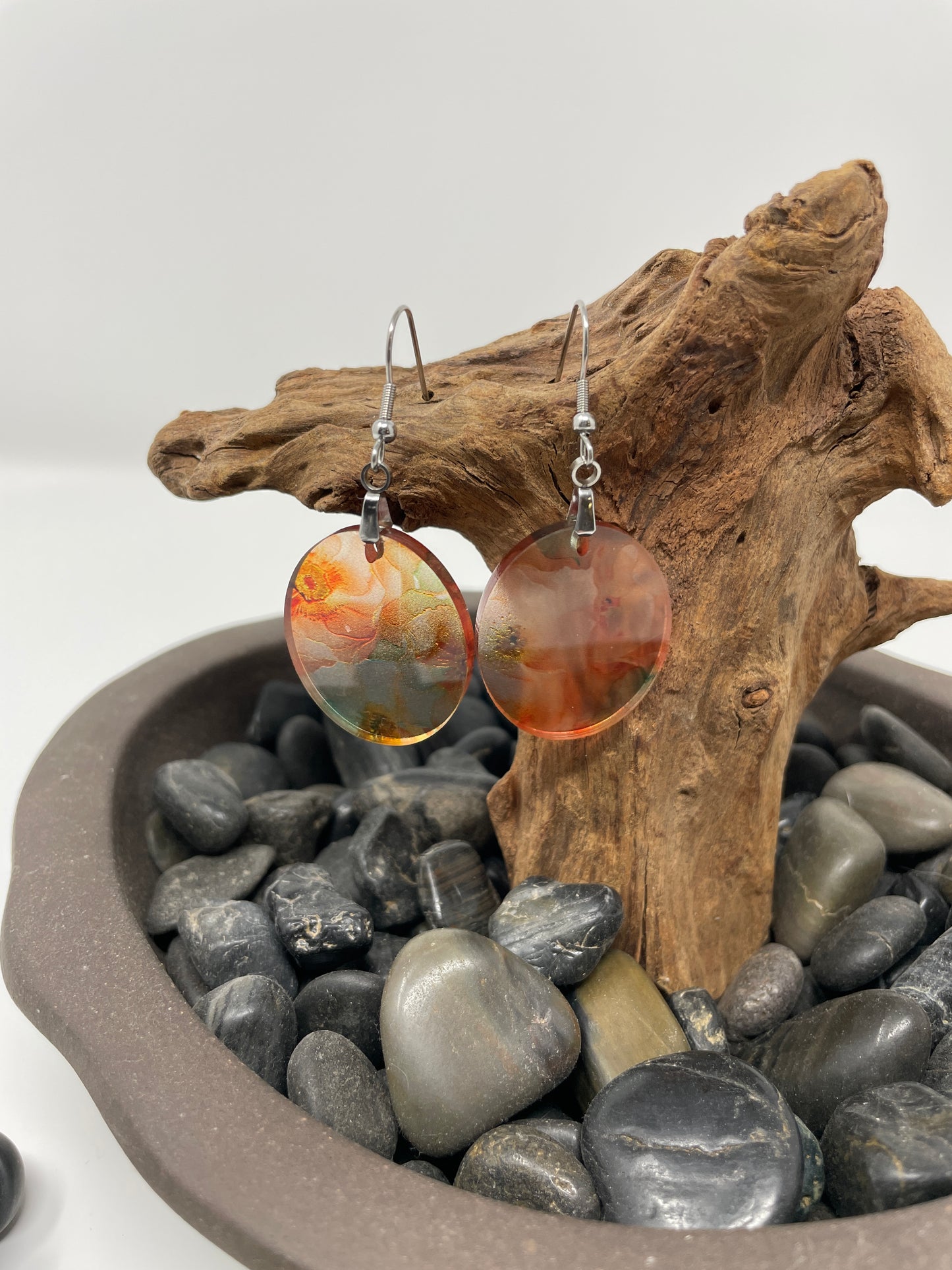 Acrylic earrings - Oval shape