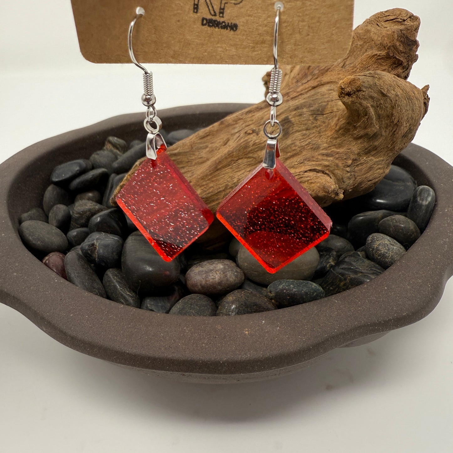 Acrylic earrings - Diamond shape