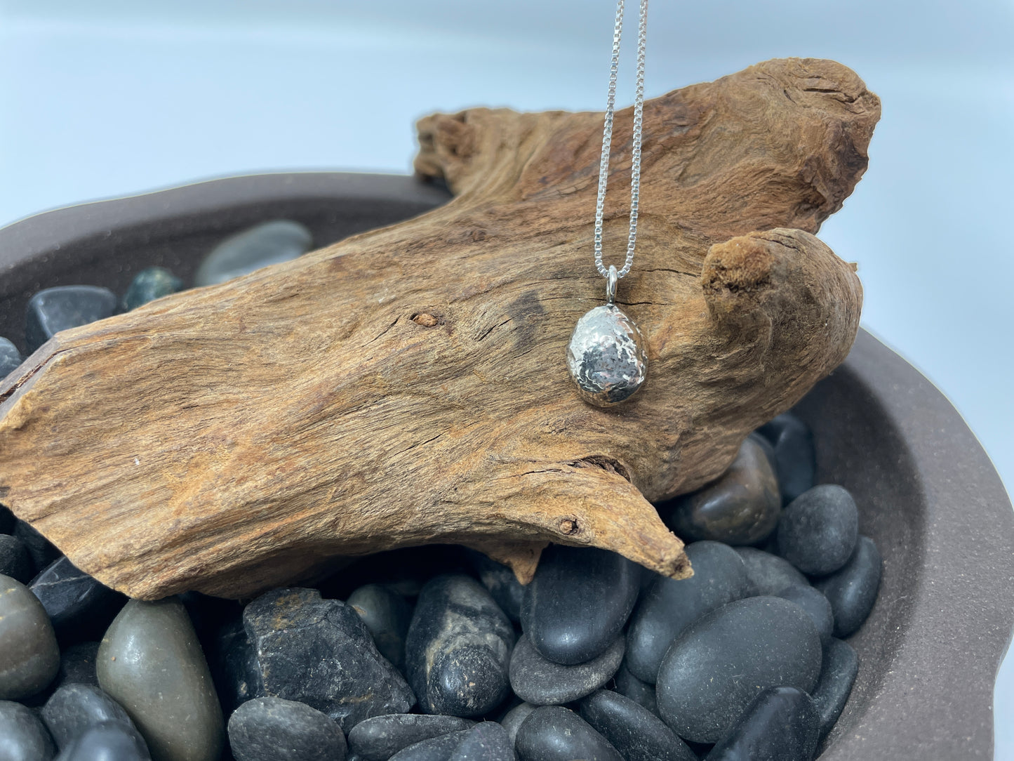 Sterling Silver Pebble Pendants