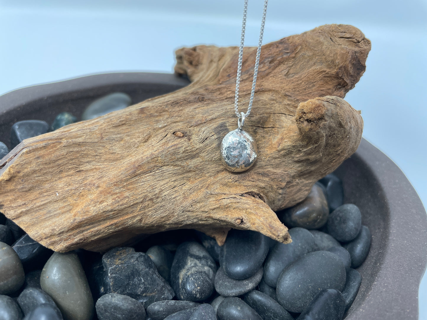 Sterling Silver Pebble Pendants