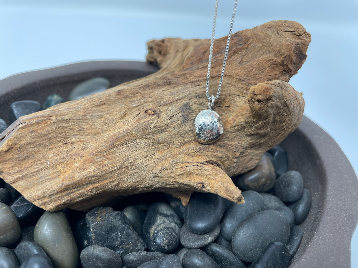 Sterling Silver Pebble Pendants