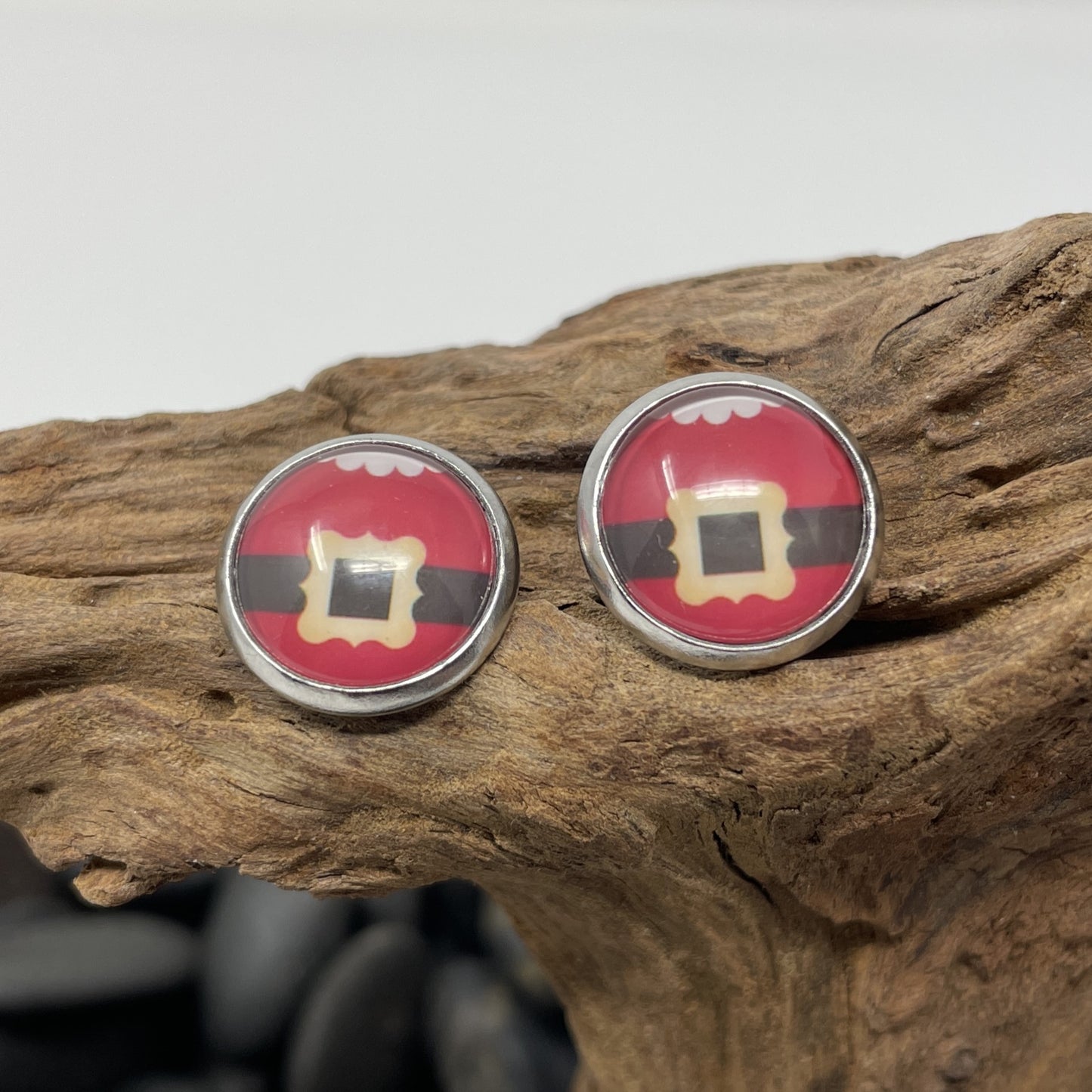 Glass cabochon studs - Christmas and New Years