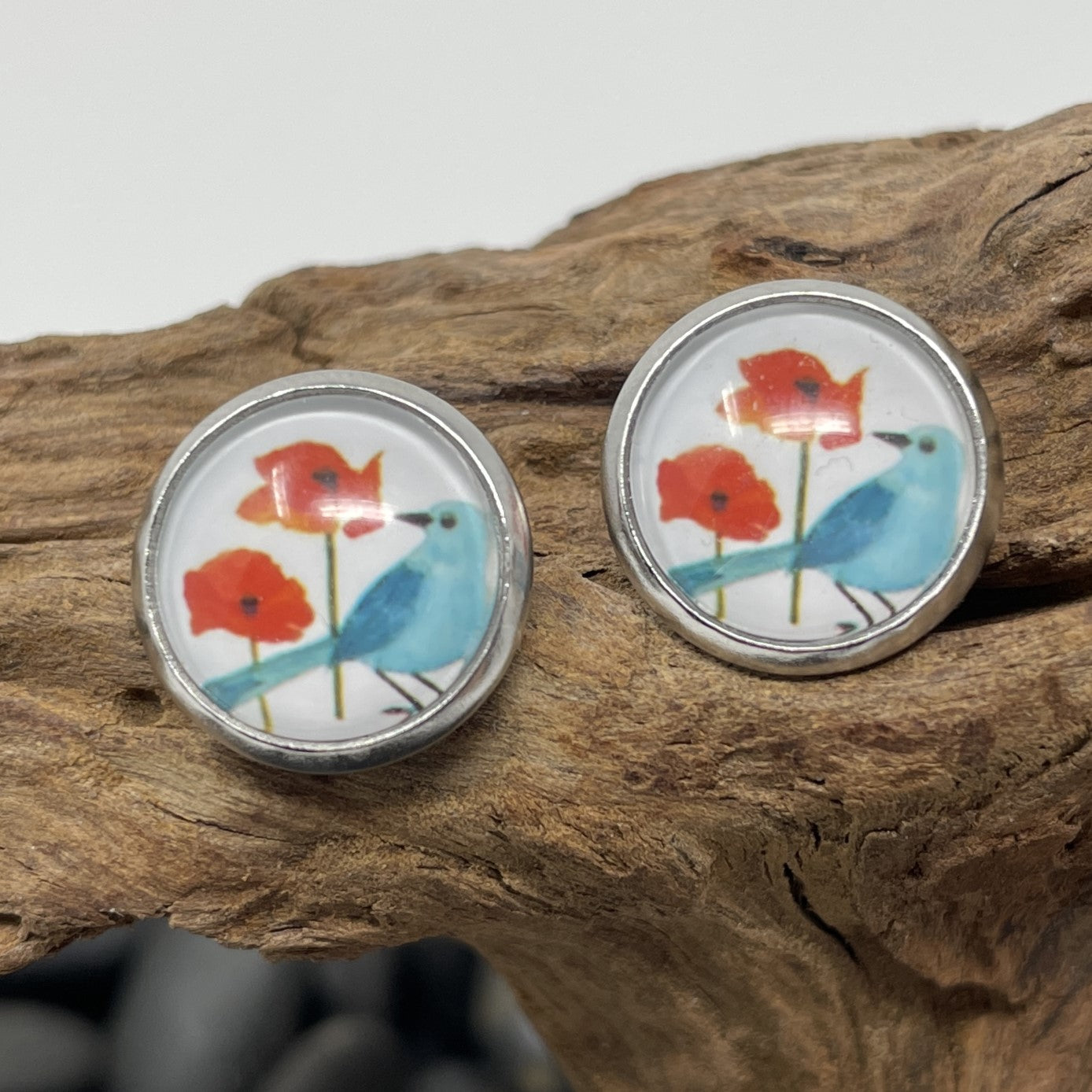 Glass cabochon studs - Animals and Plants