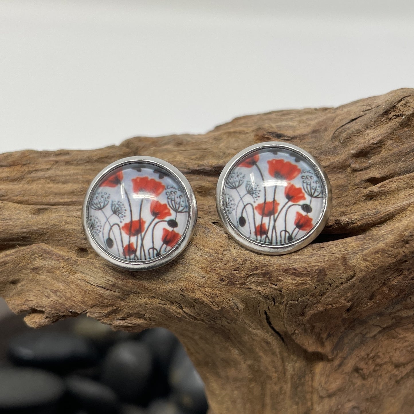 Glass cabochon studs - Animals and Plants