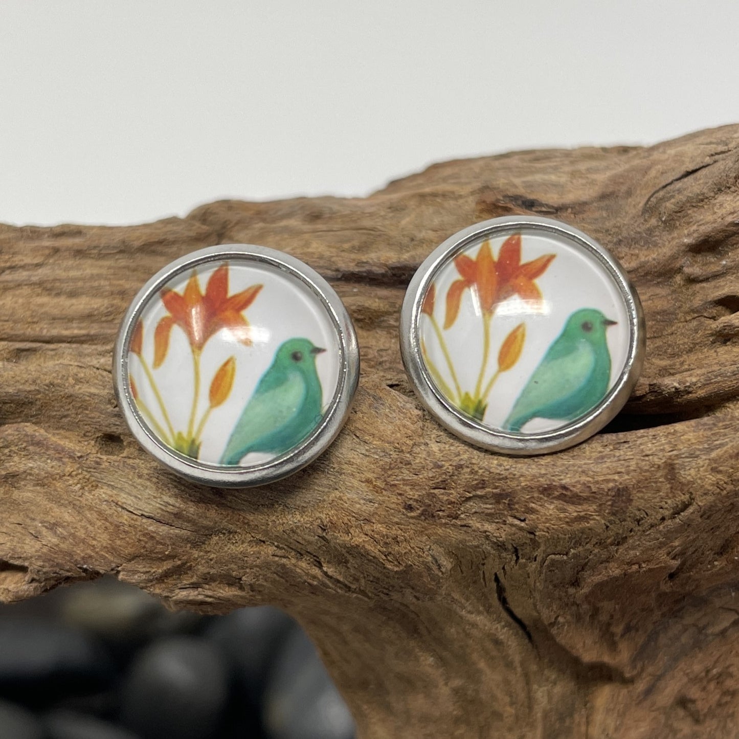 Glass cabochon studs - Animals and Plants