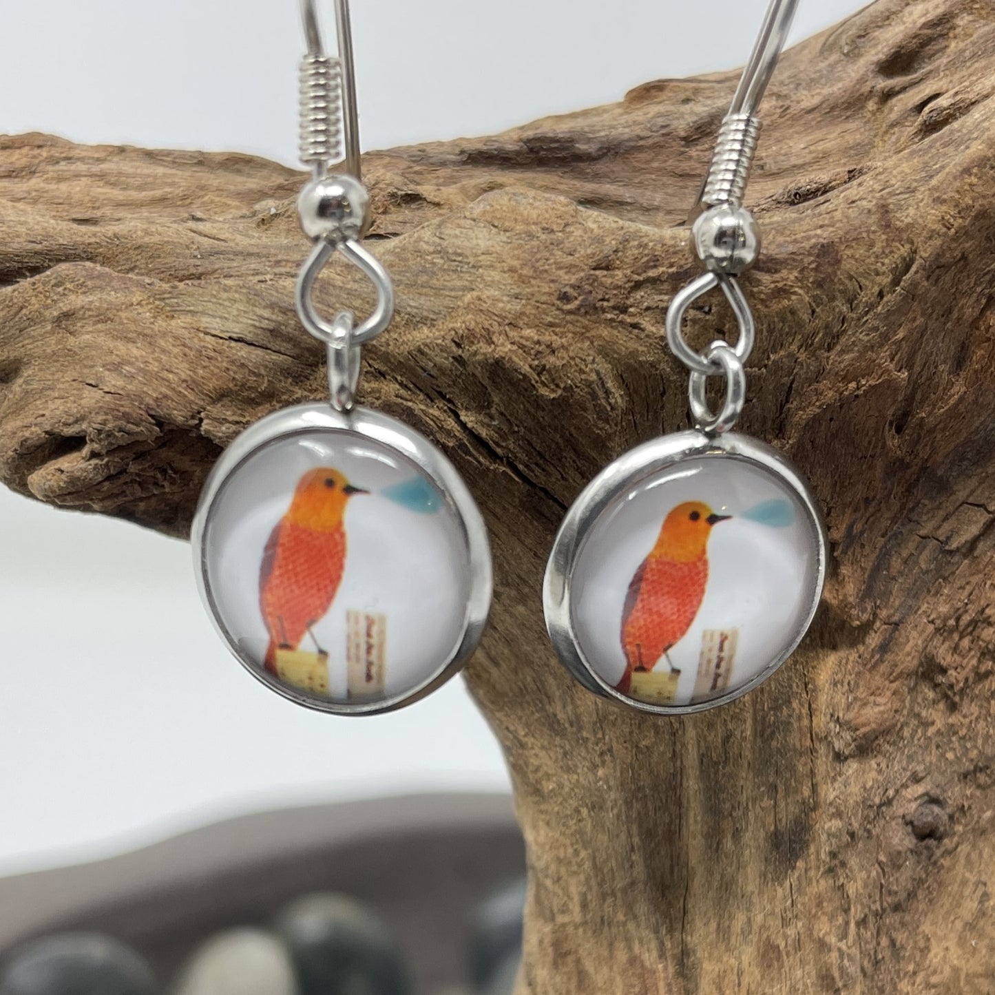 Glass Cabochon Earrings - Animals and Plants