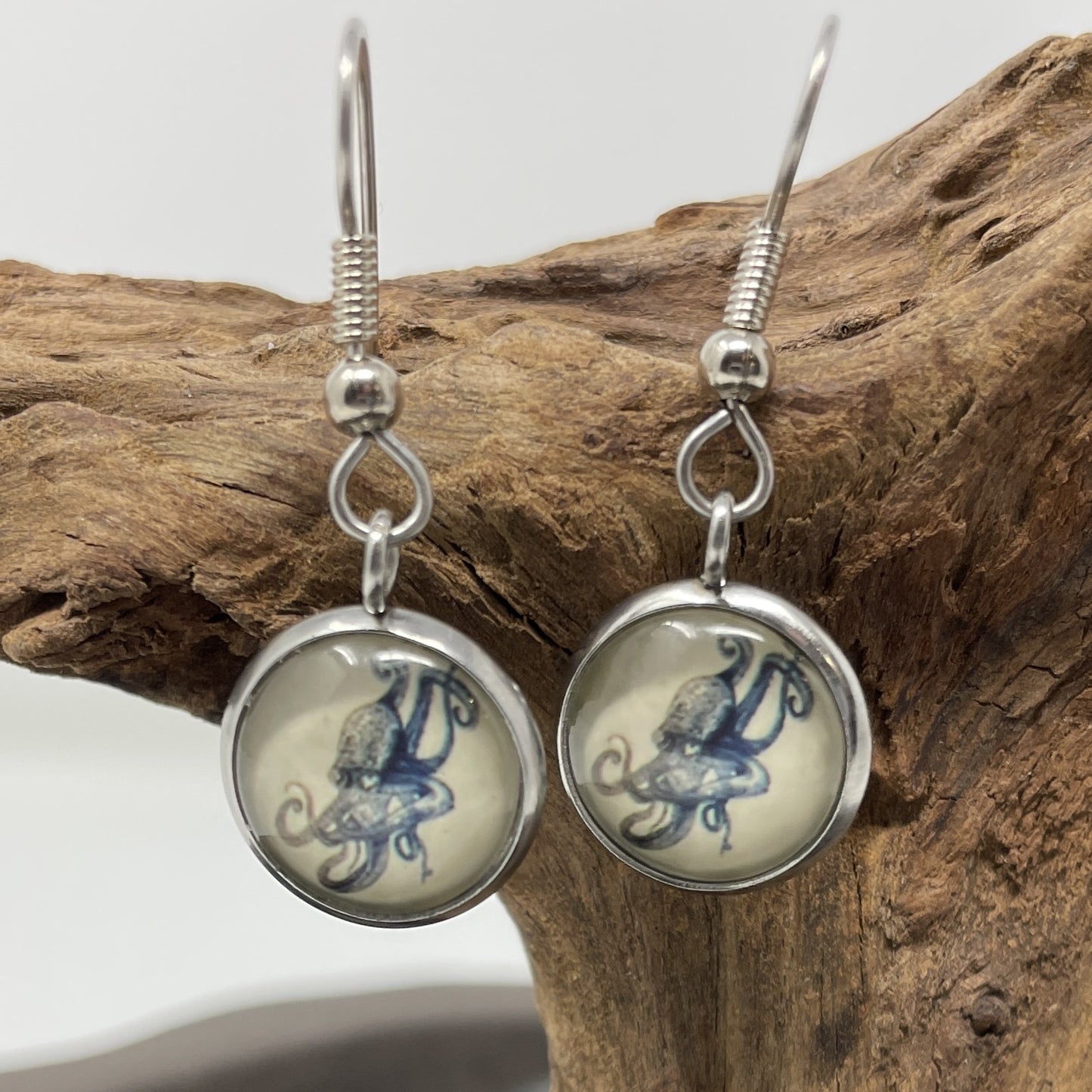 Glass Cabochon Earrings - Animals and Plants