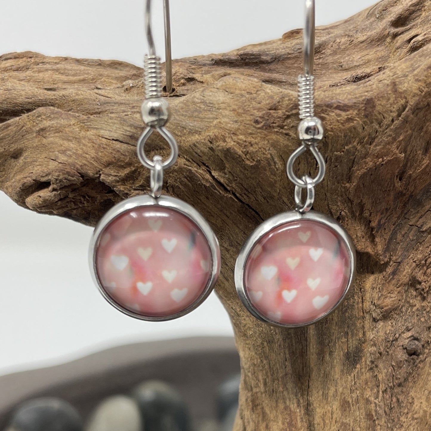 Glass Cabochon Earrings- Valentine's Day