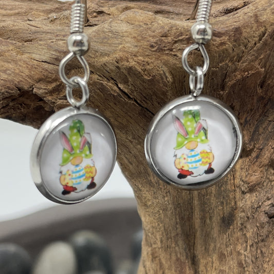 Glass Cabochon Earrings- Easter