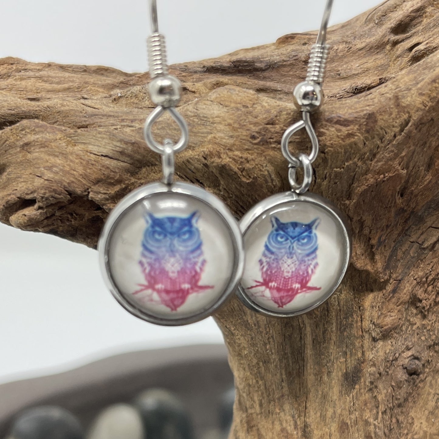 Glass Cabochon Earrings - Animals and Plants