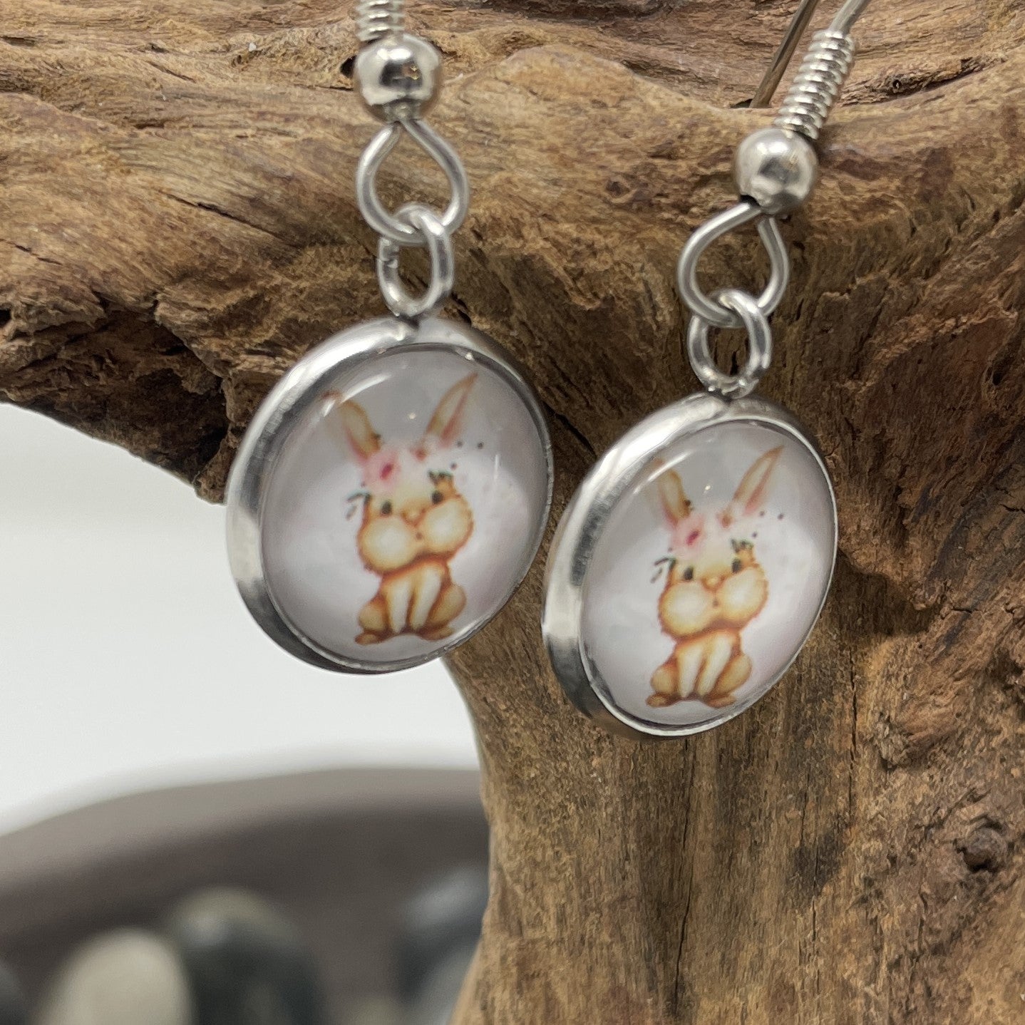 Glass Cabochon Earrings- Easter