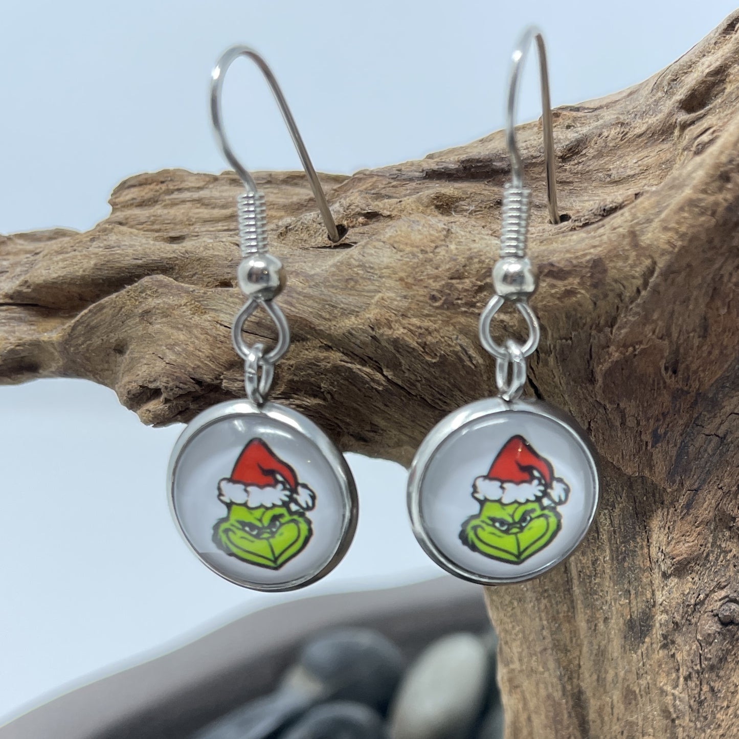 Glass Cabochon Earrings- Christmas and New Years