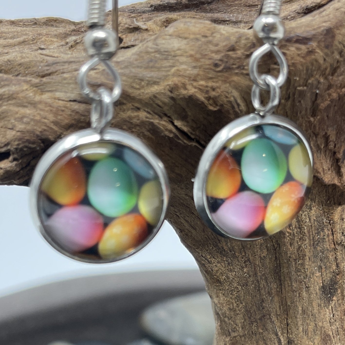 Glass Cabochon Earrings- Easter