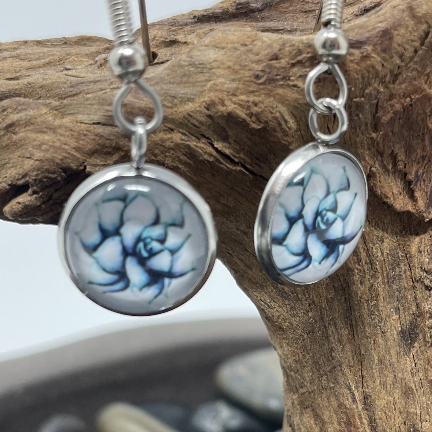 Glass Cabochon Earrings - Animals and Plants