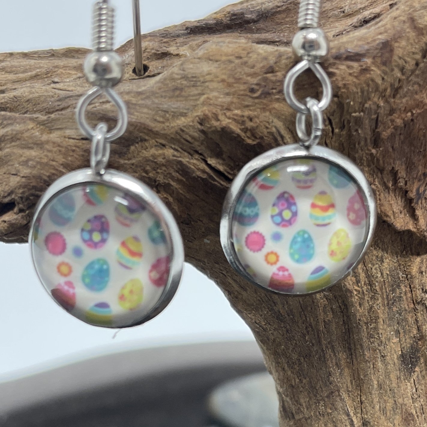 Glass Cabochon Earrings- Easter