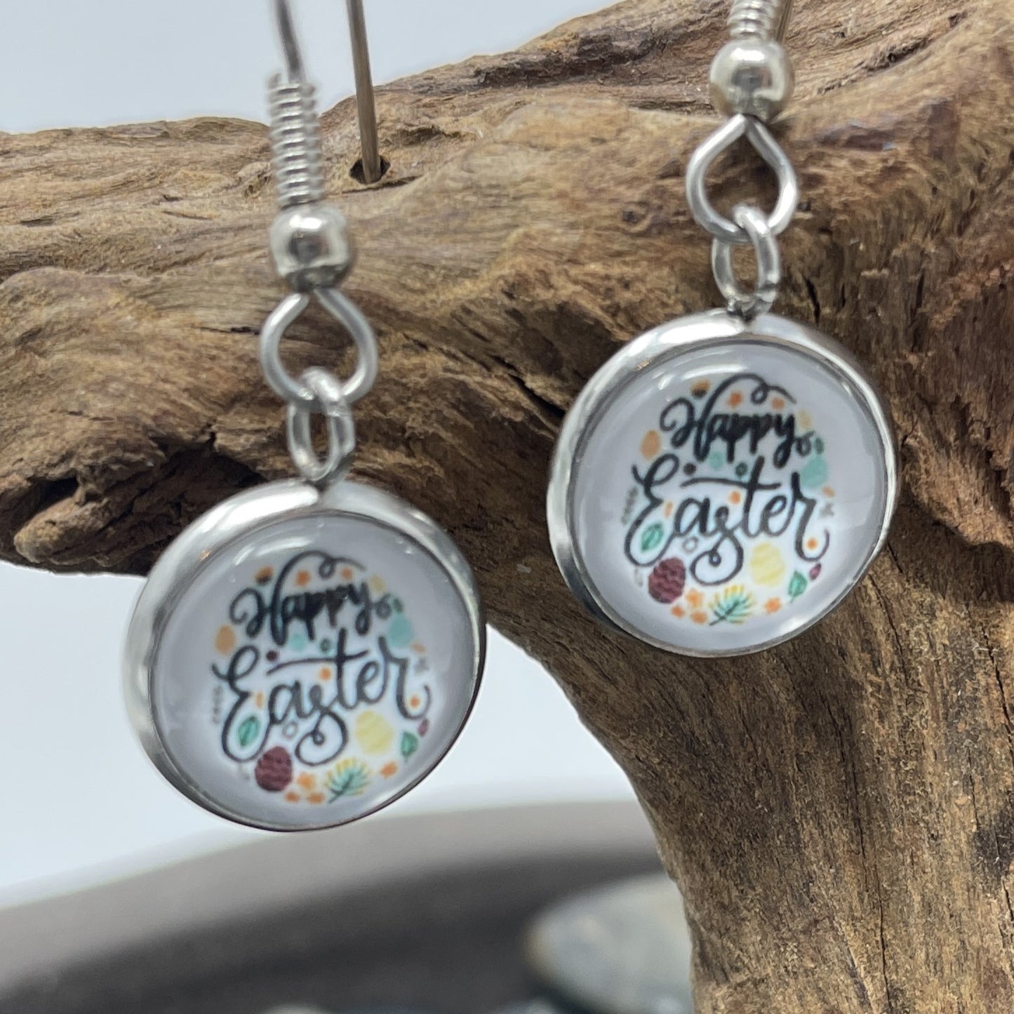 Glass Cabochon Earrings- Easter