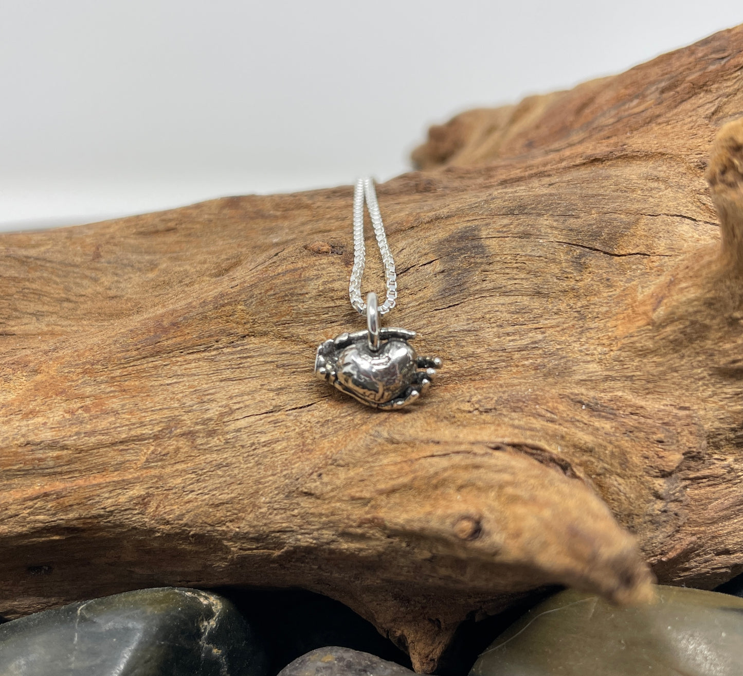 Sterling Silver Heart in Hand Pendant