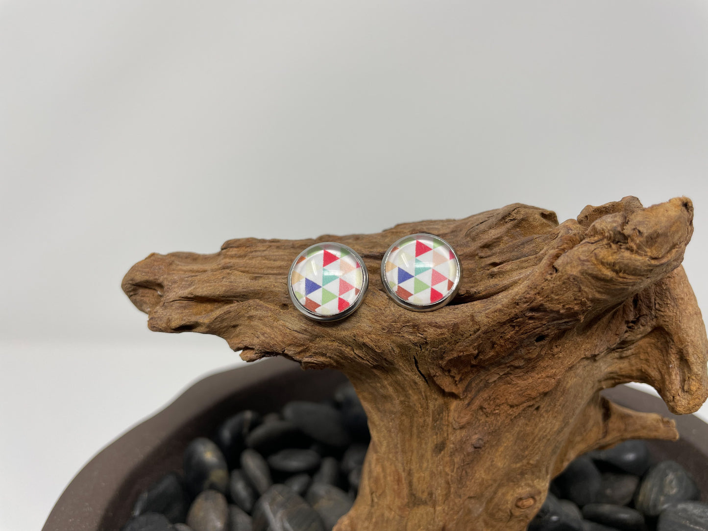 Glass cabochon studs- Patterns and words