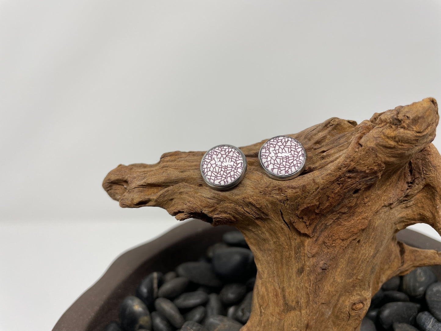 Glass cabochon studs- Patterns and words