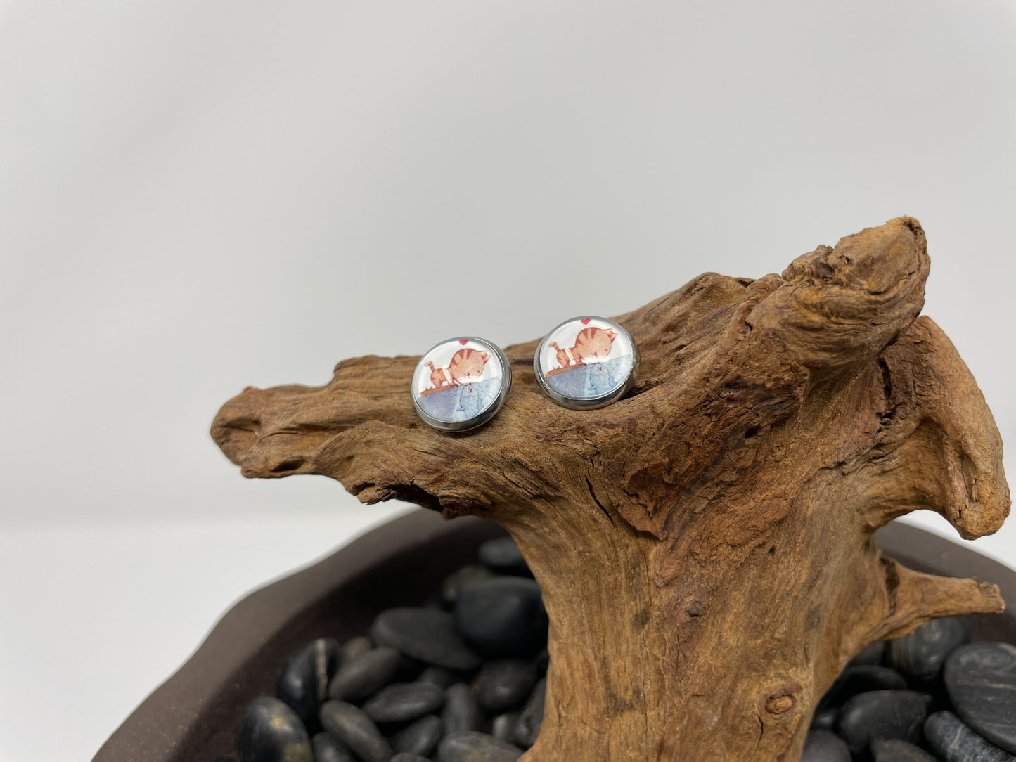 Glass cabochon studs - Animals and Plants