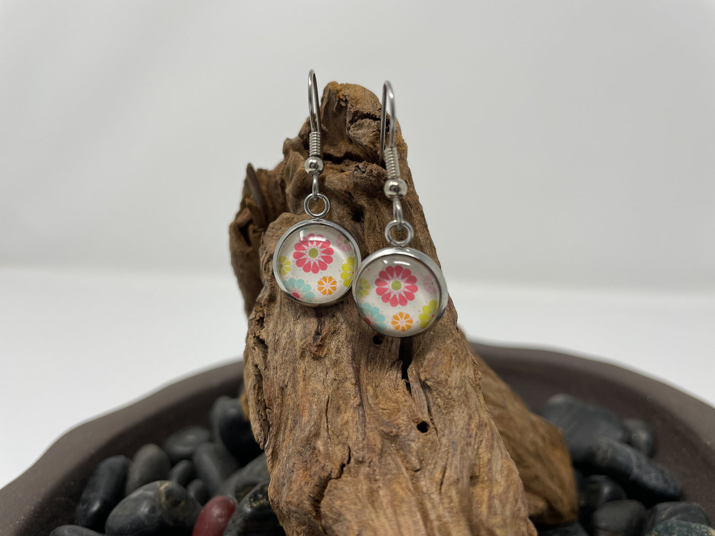 Glass Cabochon Earrings - Animals and Plants