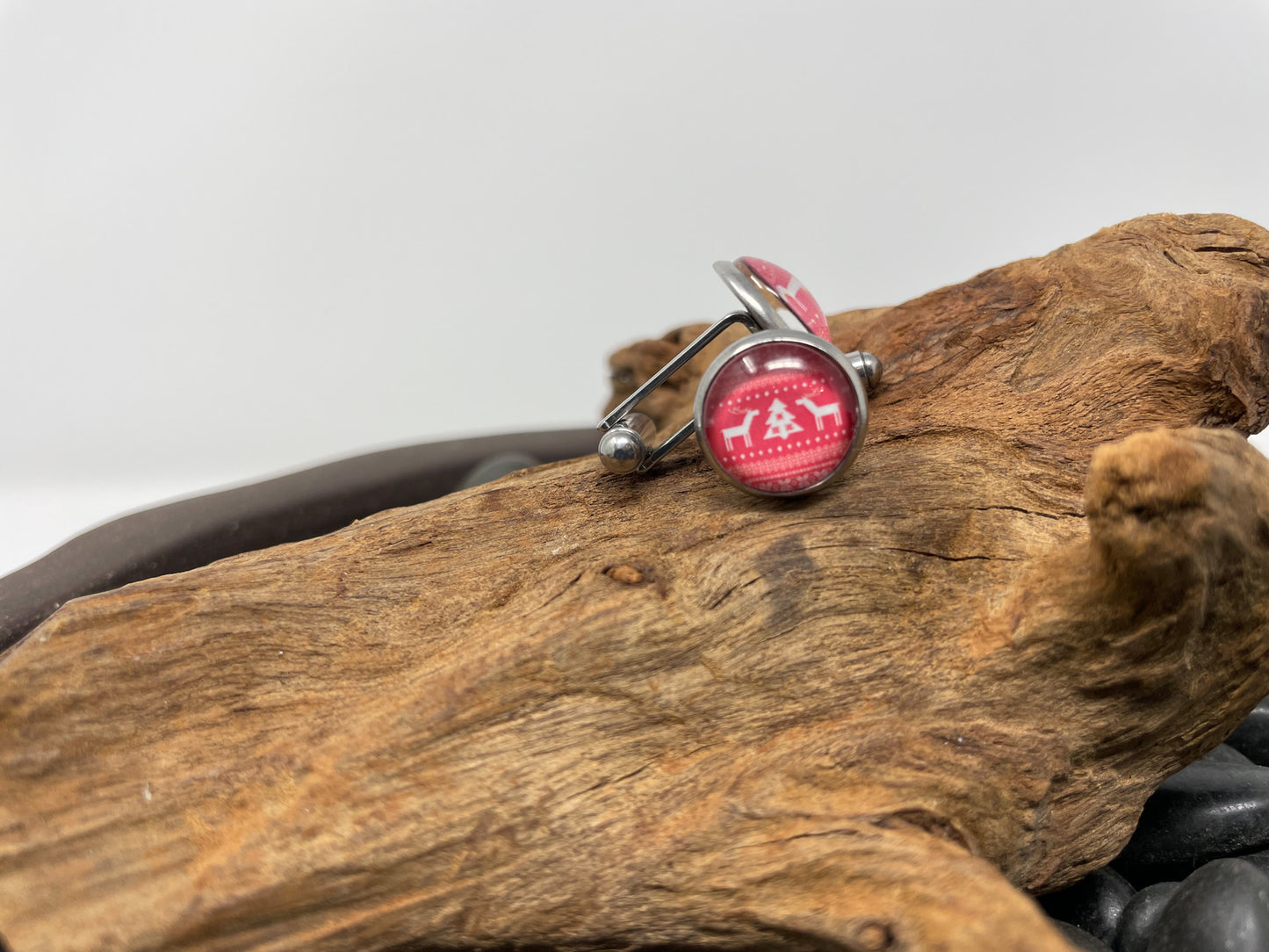 Glass cabochon cuff links